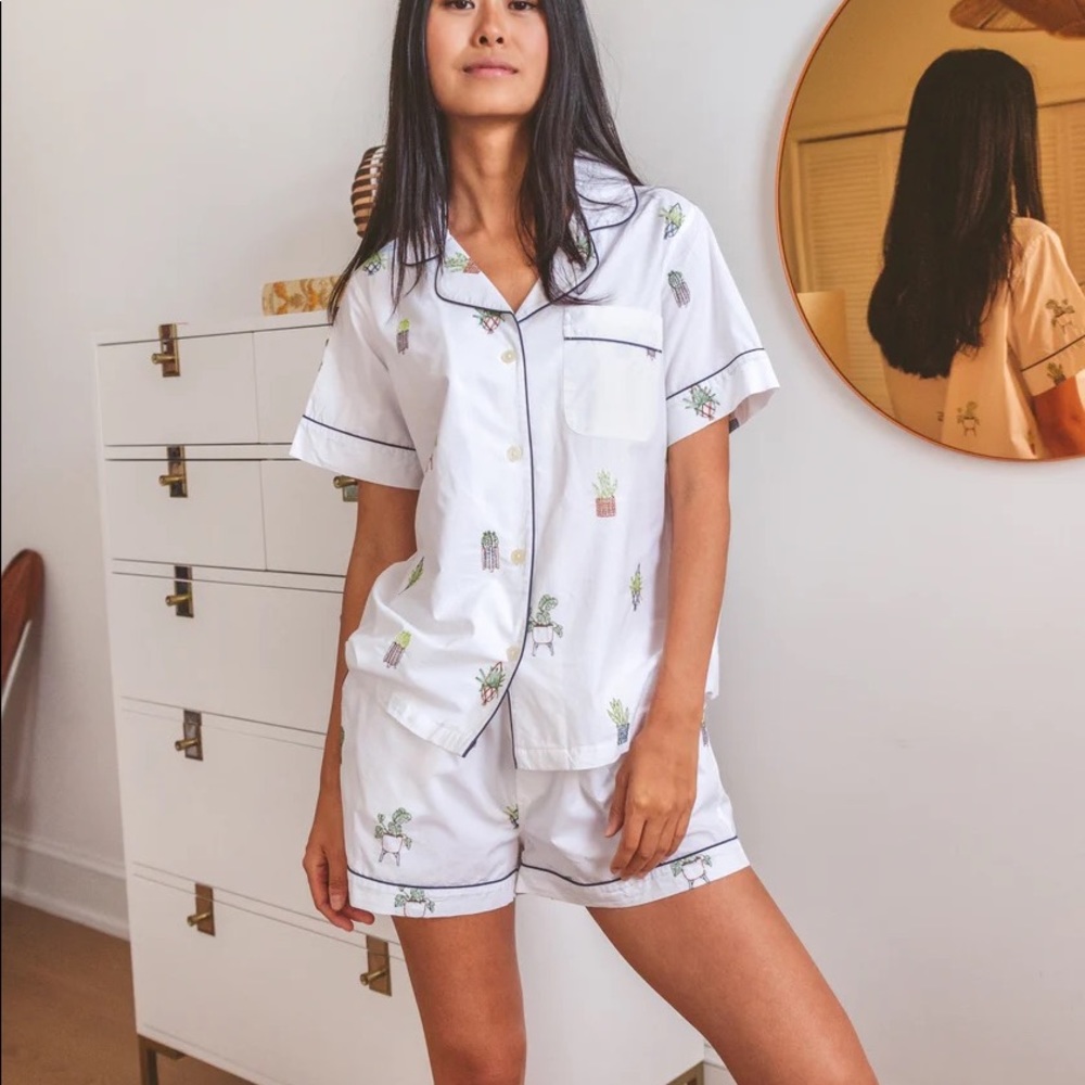 Printfresh Pajama Top - Embroidered Houseplants